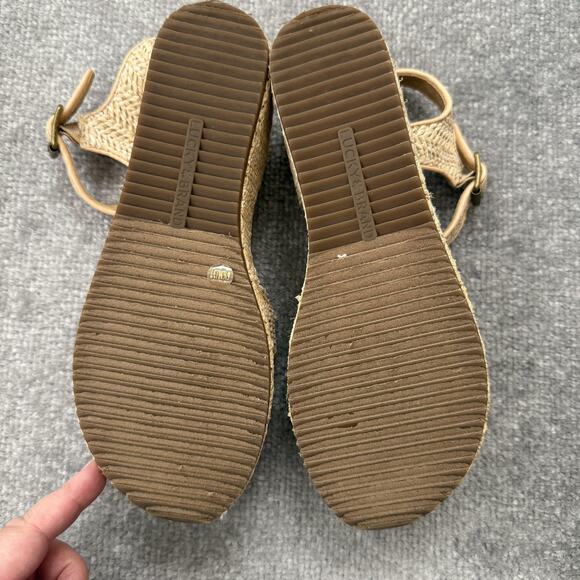 Lucky Brand Sandals Womens Size 6.5 Natural Wagoo Platform Espadrille Strappy - Picture 10 of 12